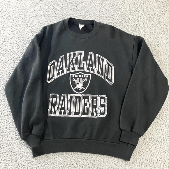 Vintage Oakland Raiders Sweater Mens Large NFL Football Crewneck Jerzees 90s - Picture 1 of 7